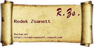 Rodek Zsanett névjegykártya